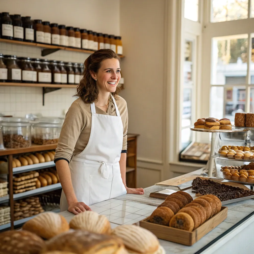 Clara Bennett at her bakery