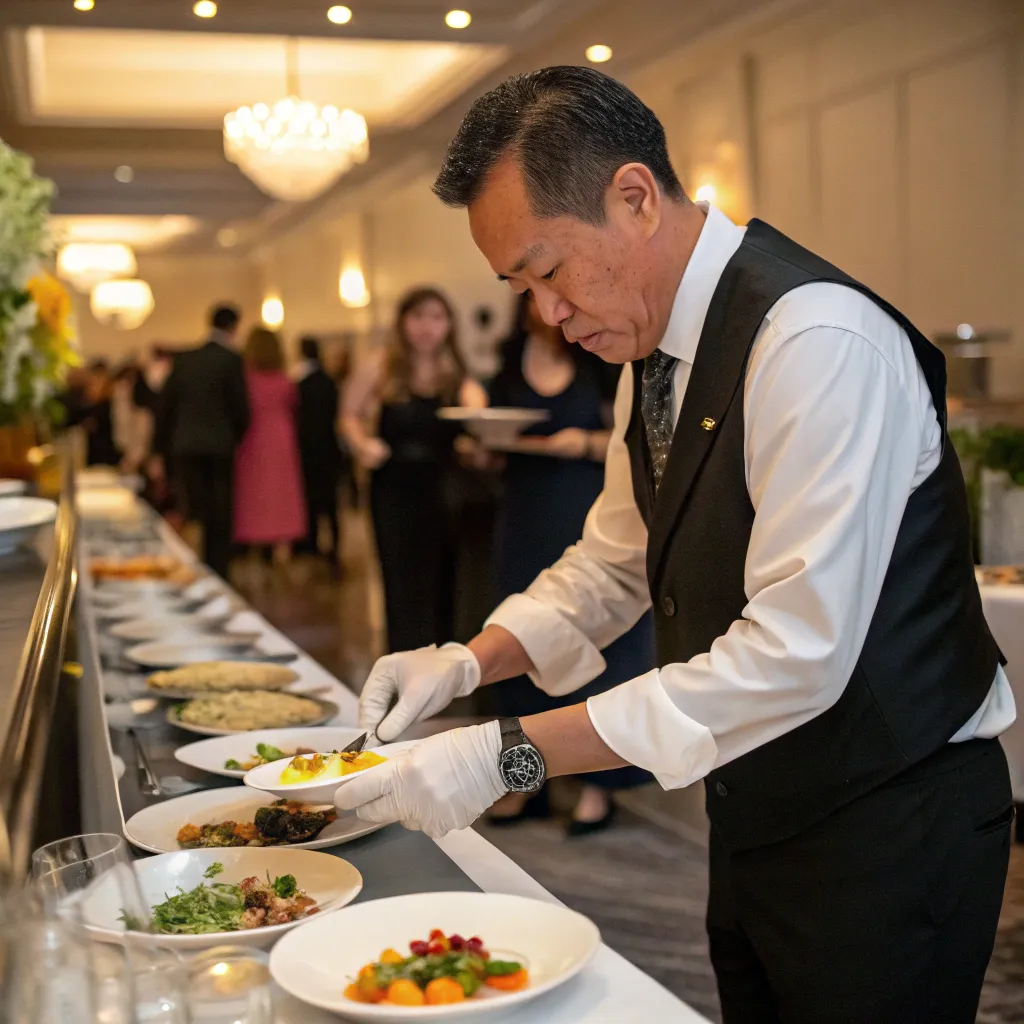 Richard Lee catering an event
